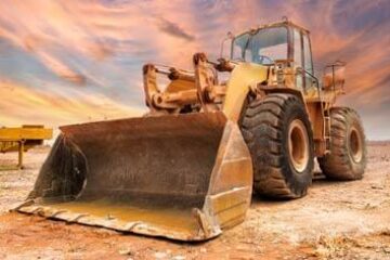 loader bulldozer on a construction site