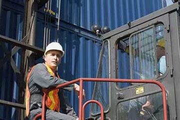 man in industrial equipment