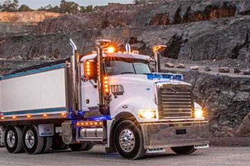 White Australian truck on the road